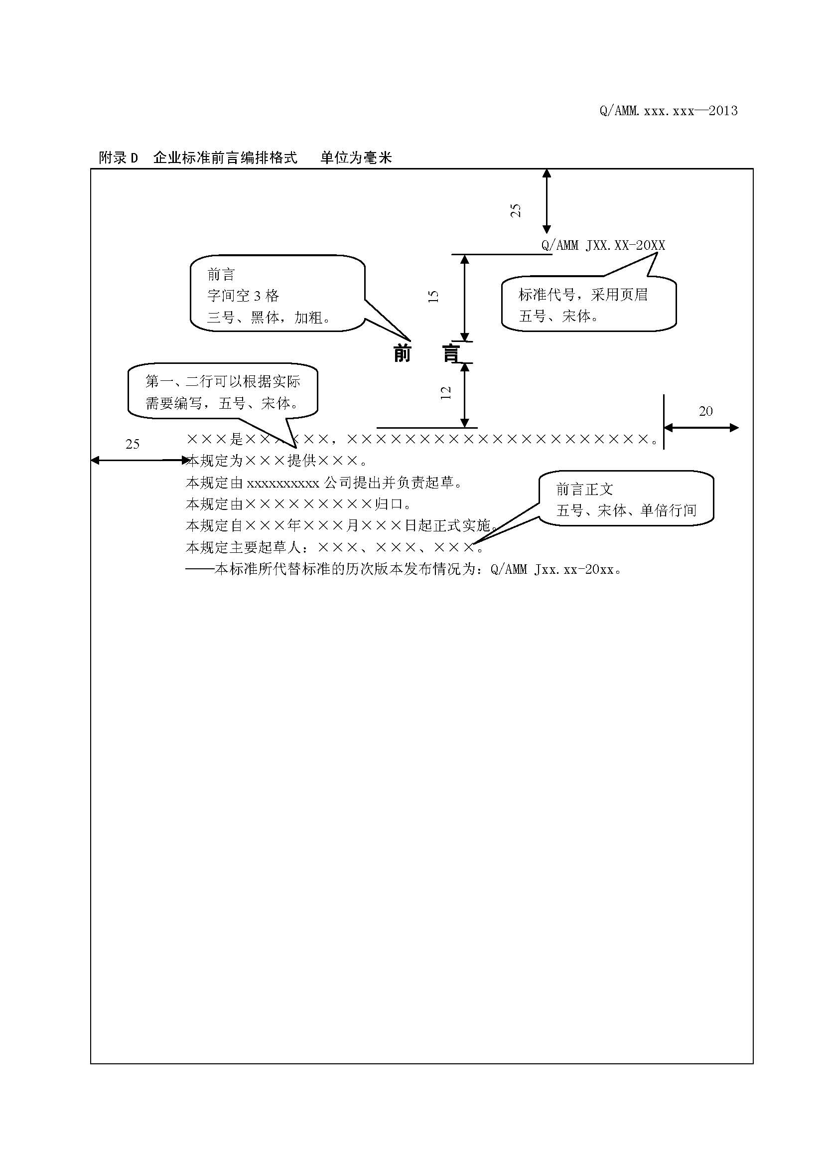 企业标准编写格式